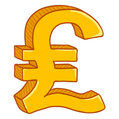 Obraz premium Vector Cartoon Gold Currency Sign. Turkish Lira Symbol