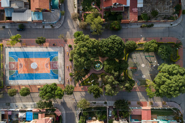 Fototapeta na wymiar Aerial View of a Park in Cochabamba, Bolivia