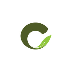  C letter with leaf logo