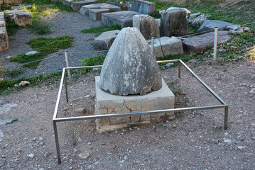 Navel stone in Delphi, Greece
