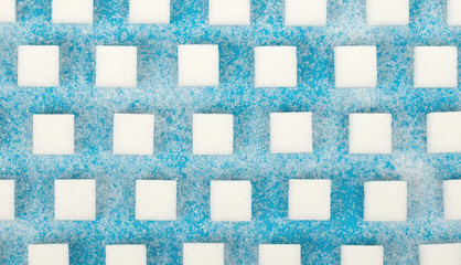 White sweet sugar cubes seamless pattern