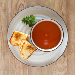 Tomato Soup and Grilled Cheese Sandwich