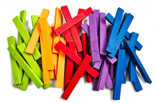 Colored gradient wood stick chaos