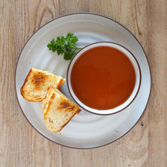 Tomato Soup and Grilled Cheese Sandwich