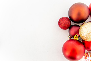 Christmas presents and boxes on wooden background