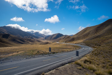 Street leading towards Mount Cook, New Zealand