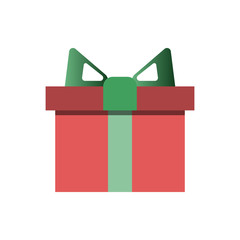 Christmas gift line icon flat design