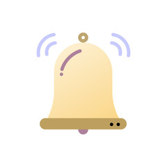 Christmas bell ring decoration line icon flat design