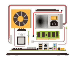 Flat computer components