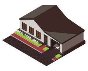 Isometric house isolated