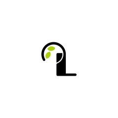 Letter L Leaf Nature Abstract Creative Icon Logo Design Template Element Vector