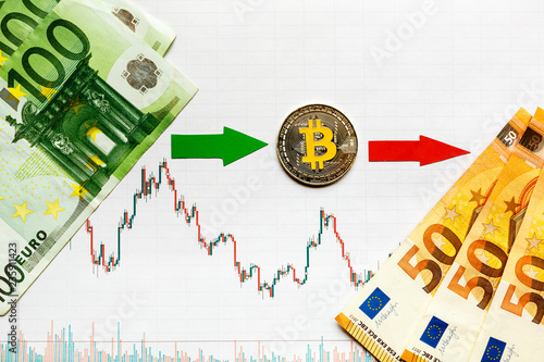 Unprofitable Investment Of Virtual Money Bitcoin Green Red Arrow - 