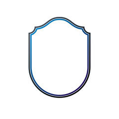 Antique frame with empty copy-space, vector security shield or shelter. Classic heraldic blank geometric shape. Retro style label, picture border.