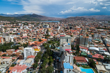 Obraz premium Aerial View of a El Prado in Cochabamba, Bolivia