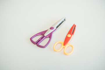 Colored stationery set with scissors