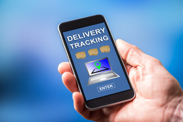 Delivery tracking concept on a smartphone