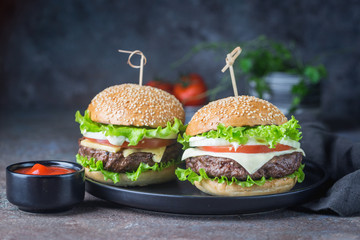 Hamburger with beef meat
