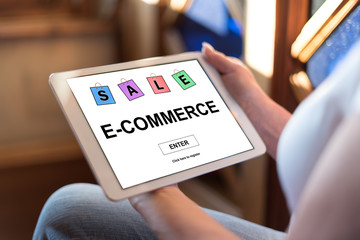 E-commerce concept on a tablet