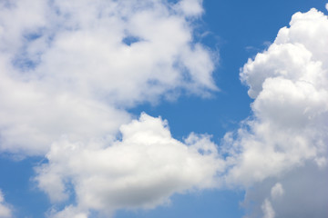 Blue sky background and white clouds soft focus