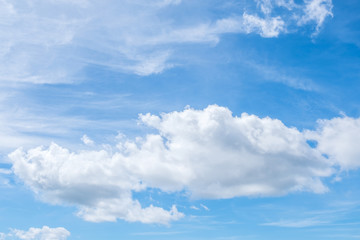 Fototapeta na wymiar Brush cumulus clouds with blue sky in daylight.