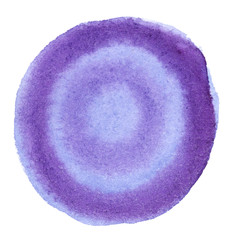 Blue and purple watercolor gradient of concentric circles - hand painted illustration isolated on white background