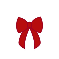 Bow - vector icon. Red bow. Christmas bow - flat vector illustration isolated