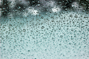 Drops on glass after a rain