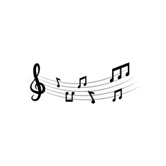 Music notes graphic design template vector illustration