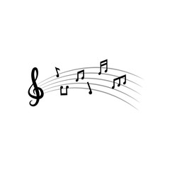Music notes graphic design template vector illustration