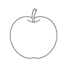 りんご　ぬりえ　線画