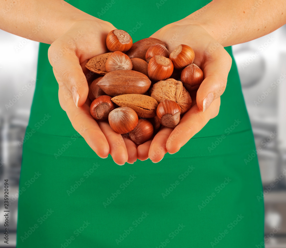 Wall mural handful of mixed nuts