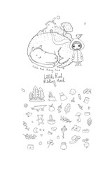 Set with Little Red Riding Hood fairy tale