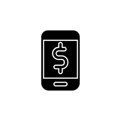 mobile banking icon vector glyph style