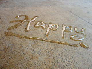 Happy event water handwriting calligraphy good use for any design you want