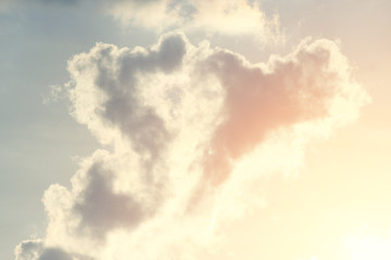 White fluffy clouds in the blue sky
