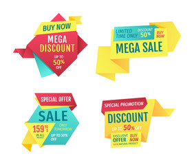 Special offer banners set, vector design icons