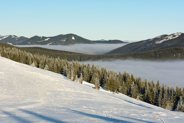 Fototapeta na wymiar Winter day in the mountains