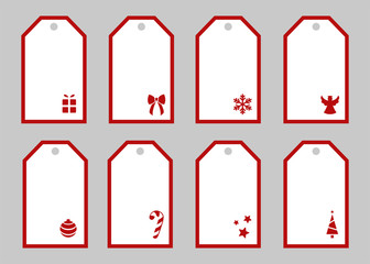 Christmas gift tags. Collection of Christmas labels. Vector Christmas tag collection. Vector illustration isolated