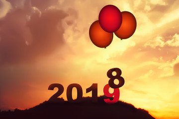 New Year 2018 is coming concept. Happy New Year 2018 replace 2017