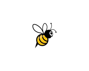 Bee logo vector icon illustration