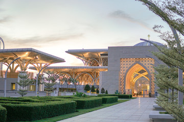 Fototapeta premium Interior and exterior design of Sultan Mizan Zainal Abidin Mosque. The mosque also known as Iron Mosque is the second principal mosque in Putrajaya, Malaysia.