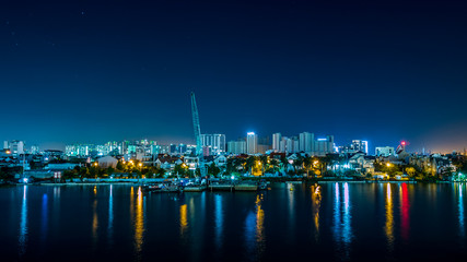 Riverside view of Ho Chi Minh City, Vietnam