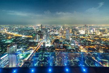 Panorama Bangkok City Skyline at Night.