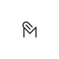 Letter M Abstract Outline Monogram Creative Icon Logo Design Template Element Vector