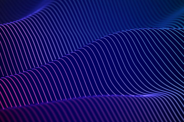 3D Sound waves. Big data abstract visualization. Digital technology concept: virtual landscape. Futuristic background. Blue sound waves, visual audio waves equalizer, EPS 10 vector illustration.