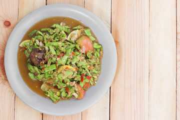 Lentils salad Thai cuisine spicy delicious, Som Tam.