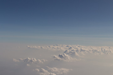 Clouds from the height of the passenger plane