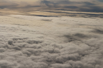 Clouds from the height of the passenger plane