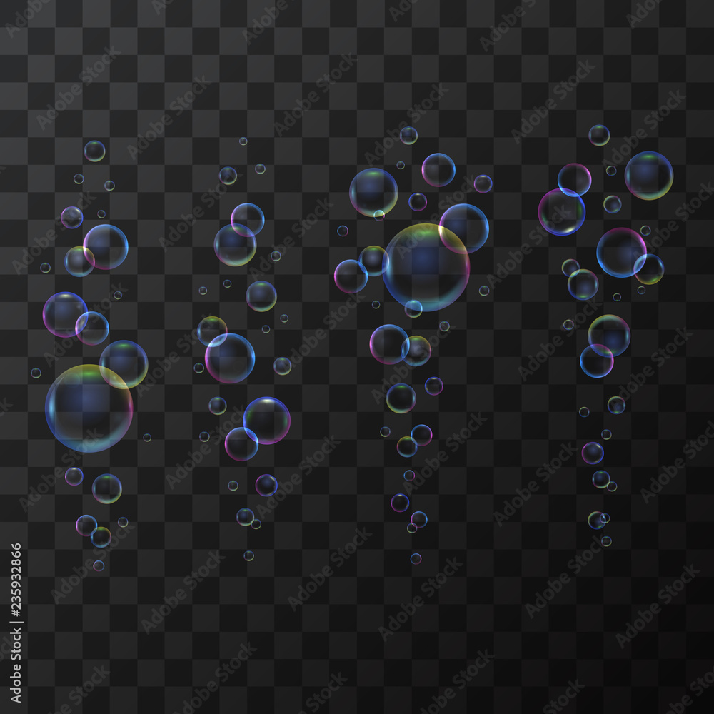 Poster realistic 3d detailed soap bubble line on a transparent background. vector