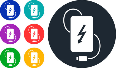 Simple vector icon power bank